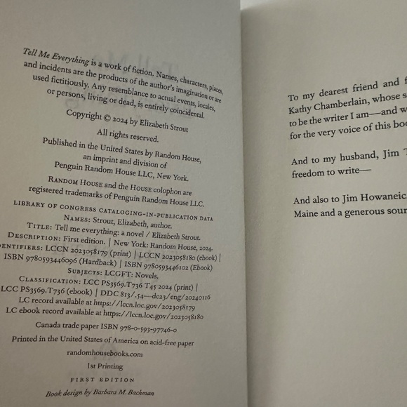 Tell Me Everything: Oprah's Book Club : A Novel Hardcover Elizabeth - Picture 2 of 3